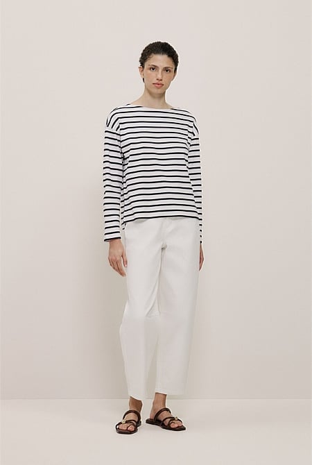 Australian Cotton Breton Stripe Long Sleeve T-shirt