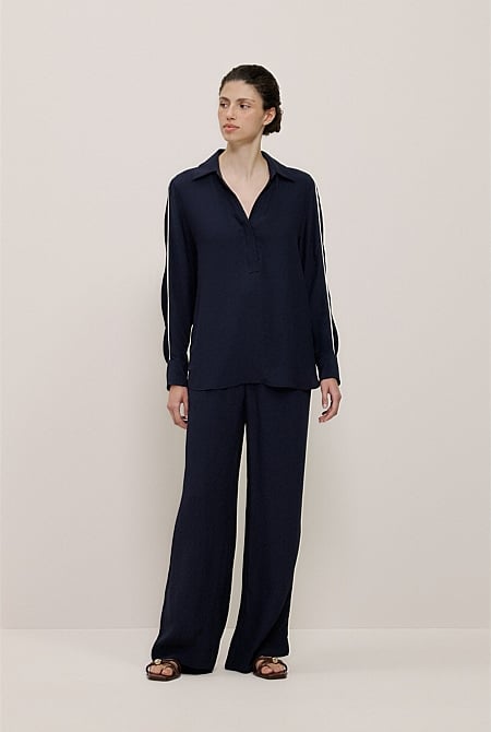 Piping Detail Pull On Pant