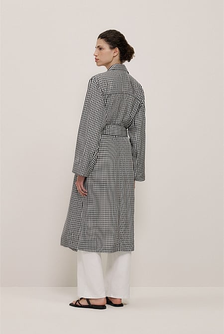 Gingham Lightweight Trench Coat