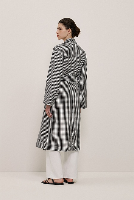 Gingham Lightweight Trench Coat