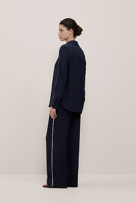 Piping Detail Long Sleeve Shirt
