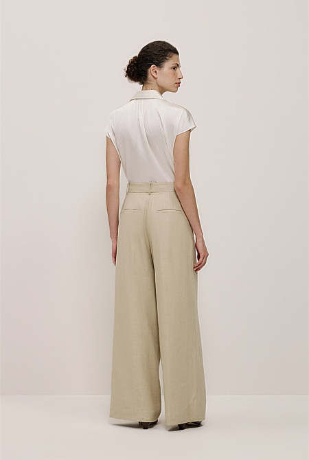 Textured Wide Leg Pant