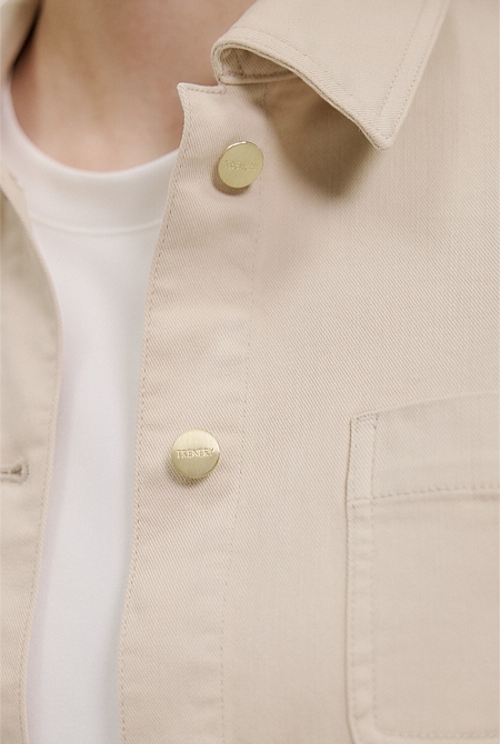 Garment Dyed Denim Pocket Detail Jacket