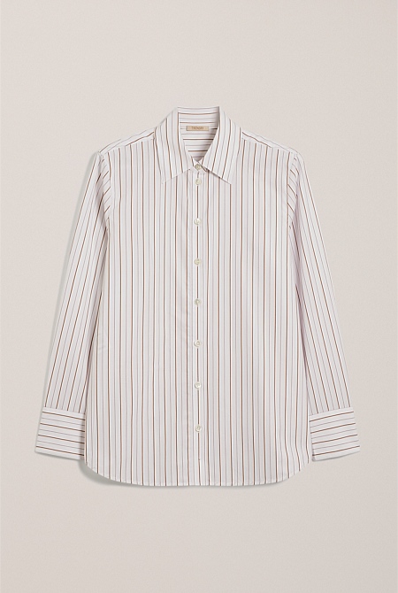 Yarn Dyed Poplin Stripe Shirt