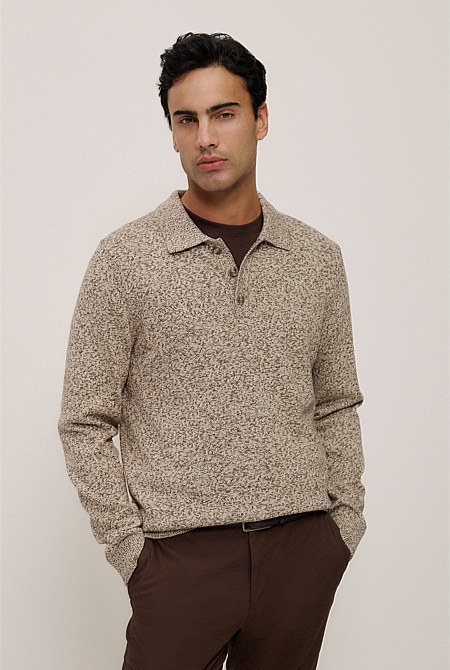 Cotton Speckle Knit Polo Cotton Speckle Knit Polo