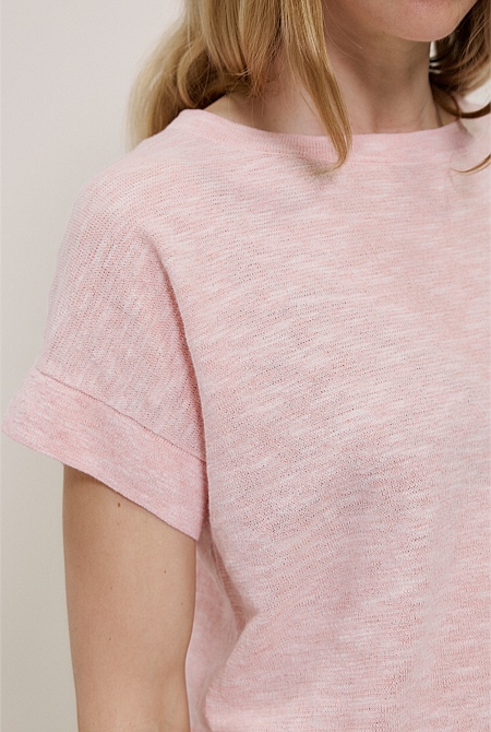 Linen Cotton Relaxed Knit T-shirt