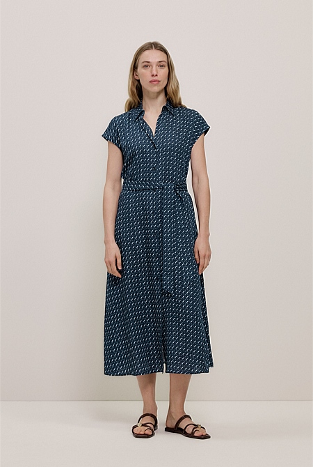 Cavelle Cap Sleeve Shirt Dress