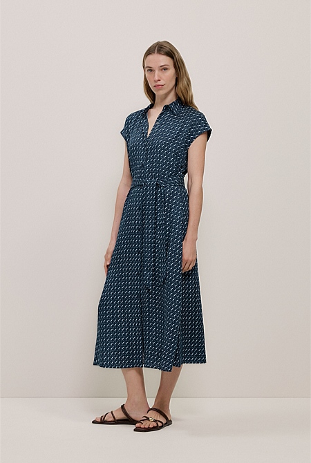 Cavelle Cap Sleeve Shirt Dress