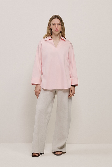 Poplin Relaxed Longline Shirt