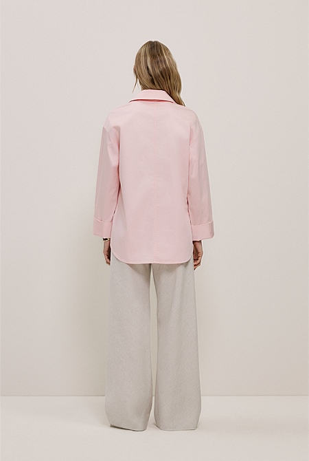 Poplin Relaxed Longline Shirt