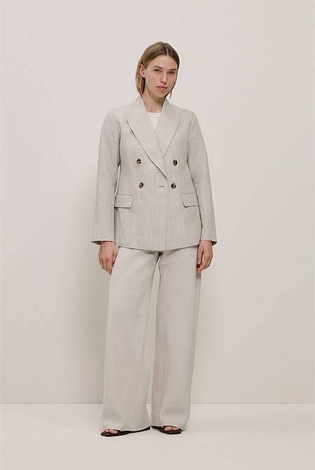 Yarn Dyed Linen Bias Pant