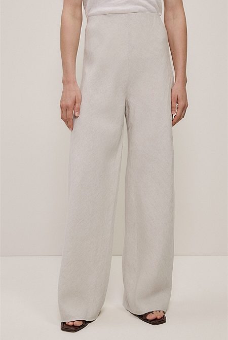 Yarn Dyed Linen Bias Pant