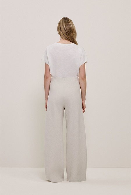 Yarn Dyed Linen Bias Pant