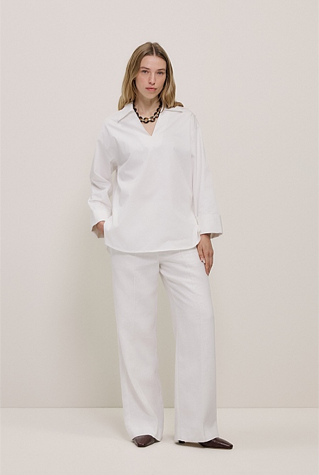 Poplin Relaxed Longline Shirt