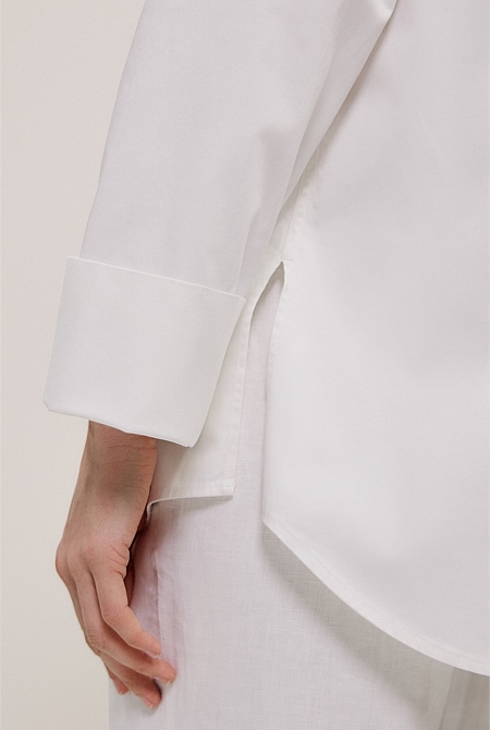 Poplin Relaxed Longline Shirt