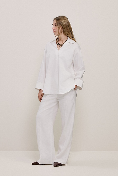 Poplin Relaxed Longline Shirt