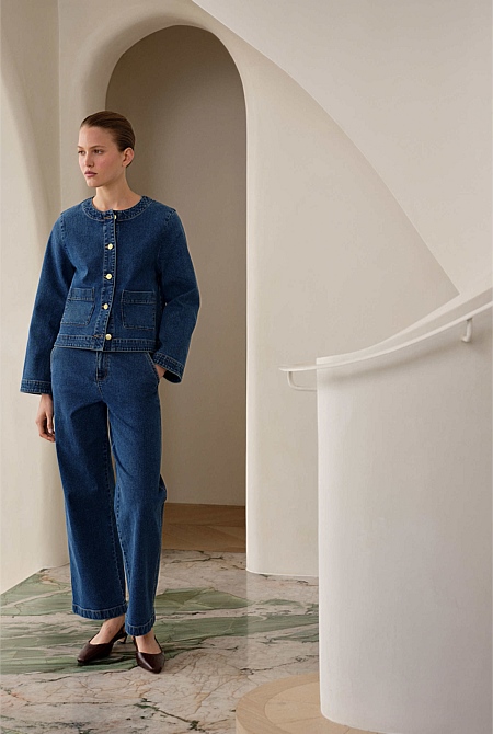 Denim High Rise Tailored Pant Denim High Rise Tailored Pant