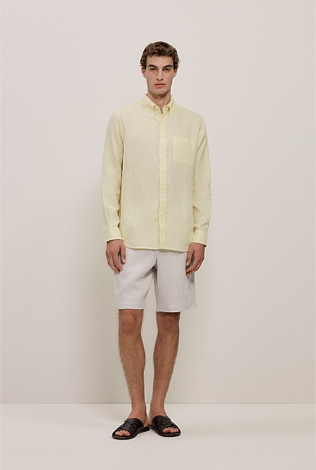 Regular Fit Linen Classic Long Sleeve Shirt