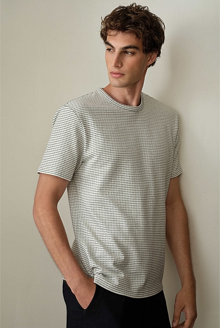 Jacquard Cotton Textured T-shirt