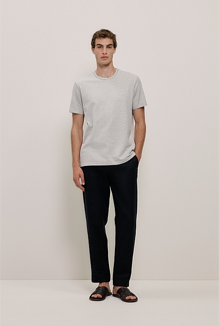Jacquard Cotton Textured T-shirt