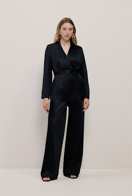 Satin Relaxed Tailored Jacket