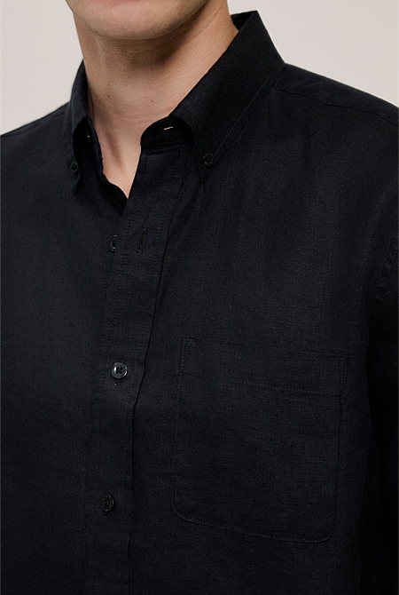 Regular Fit Linen Classic Long Sleeve Shirt