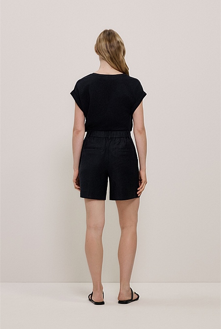 Stretch Linen Blend Short