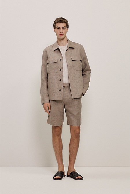 Yarn Dyed Linen Tailored Short