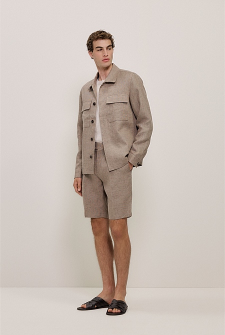 Yarn Dyed Linen Tailored Short