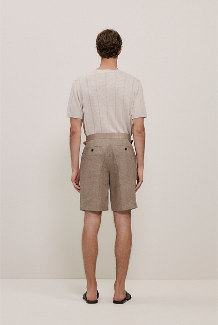 Yarn Dyed Linen Tailored Short