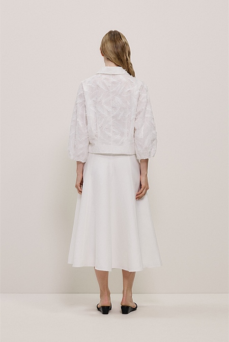Embroidered Feather Detail Shirt