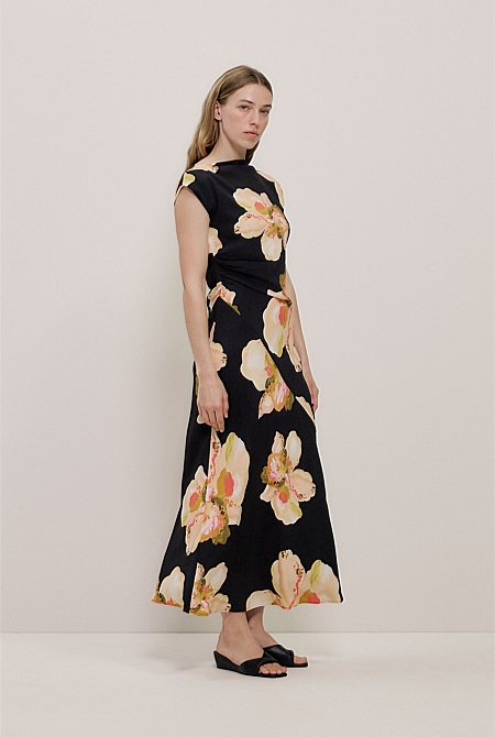 Caelia Draped Bias Dress