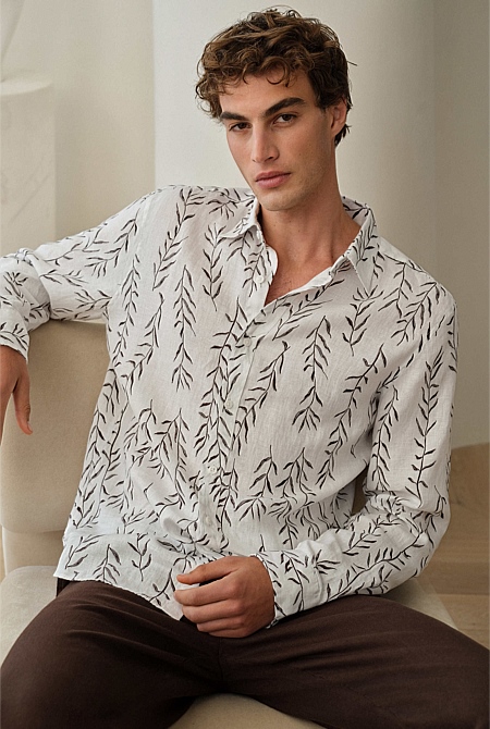Rowan Regular Fit Linen Long Sleeve Shirt