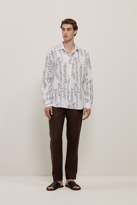 Rowan Regular Fit Linen Long Sleeve Shirt