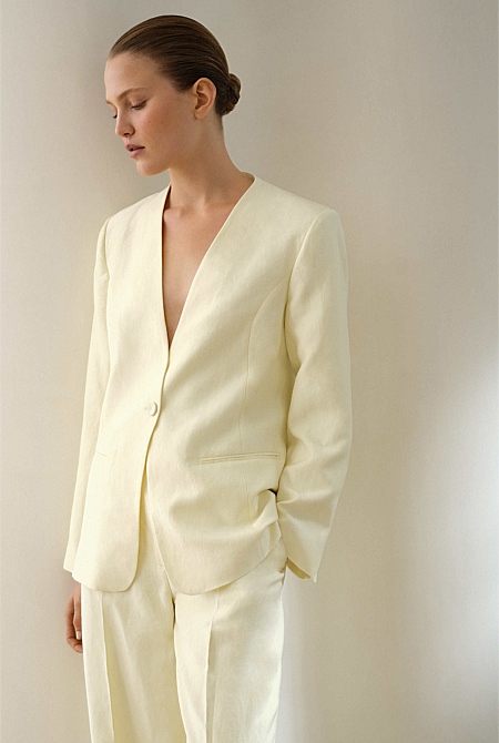 Collarless Longline Blazer