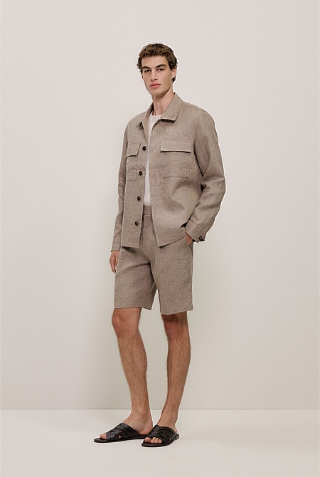 Yarn Dyed Linen Twin Pocket Jacket