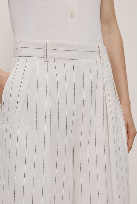 Linen Cotton Pinstripe Pant