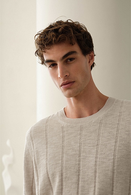 Linen Cotton Slub Knit T-shirt