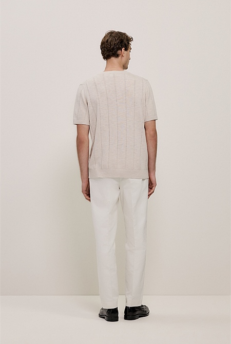 Linen Cotton Slub Knit T-shirt