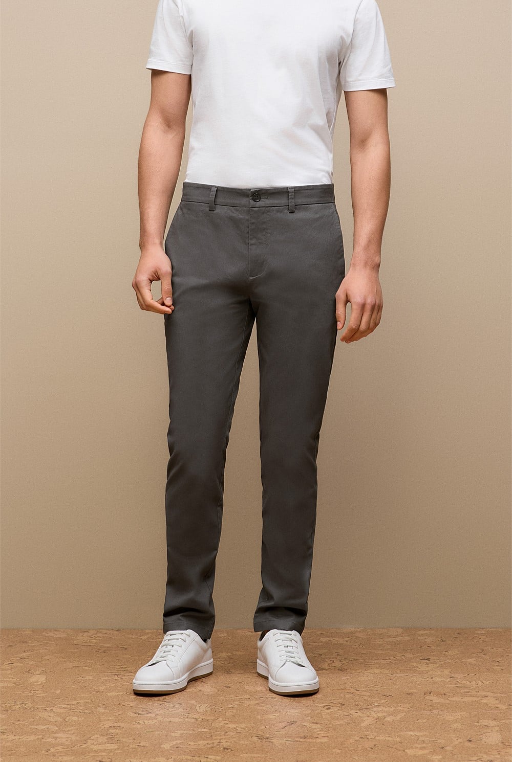 Charcoal Slim Fit Modern Chino Pant - MEN Chino Pants | Trenery