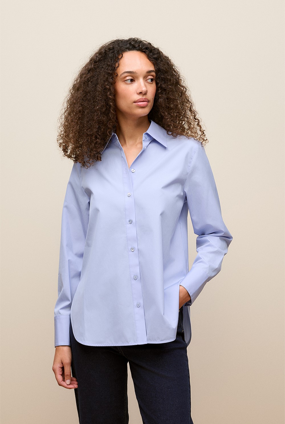 Cotton Poplin Long Sleeve Shirt