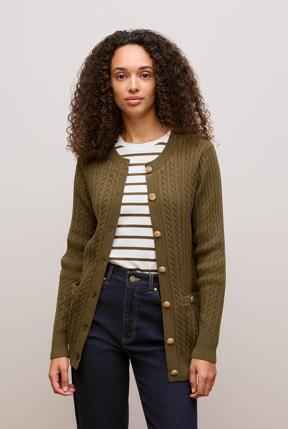 Cotton Cable Knit Longline Cardigan1