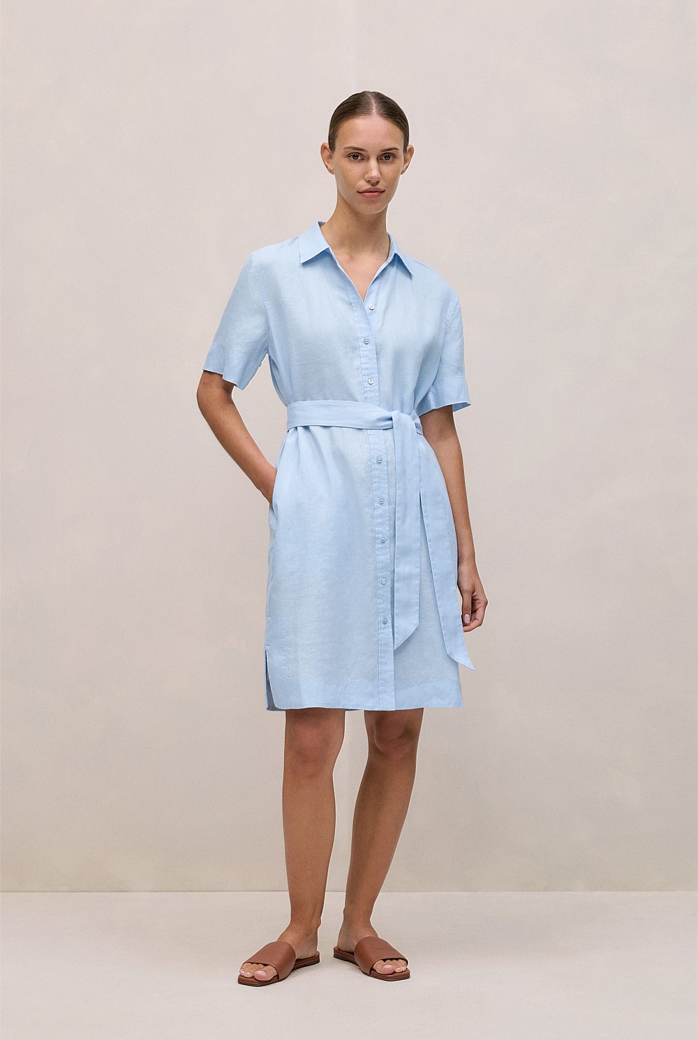linen shift dress australia OCEAN VIEWS LINEN TENCEL SHIFT