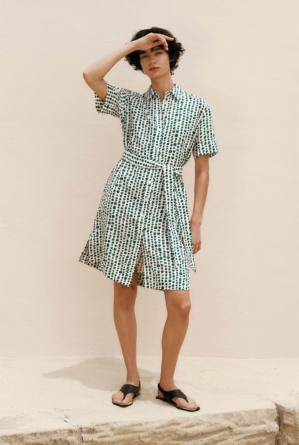 trenery green dress True Brush Spot Linen Shirt - WOMEN The Linen Edit cocktail dresses juniors