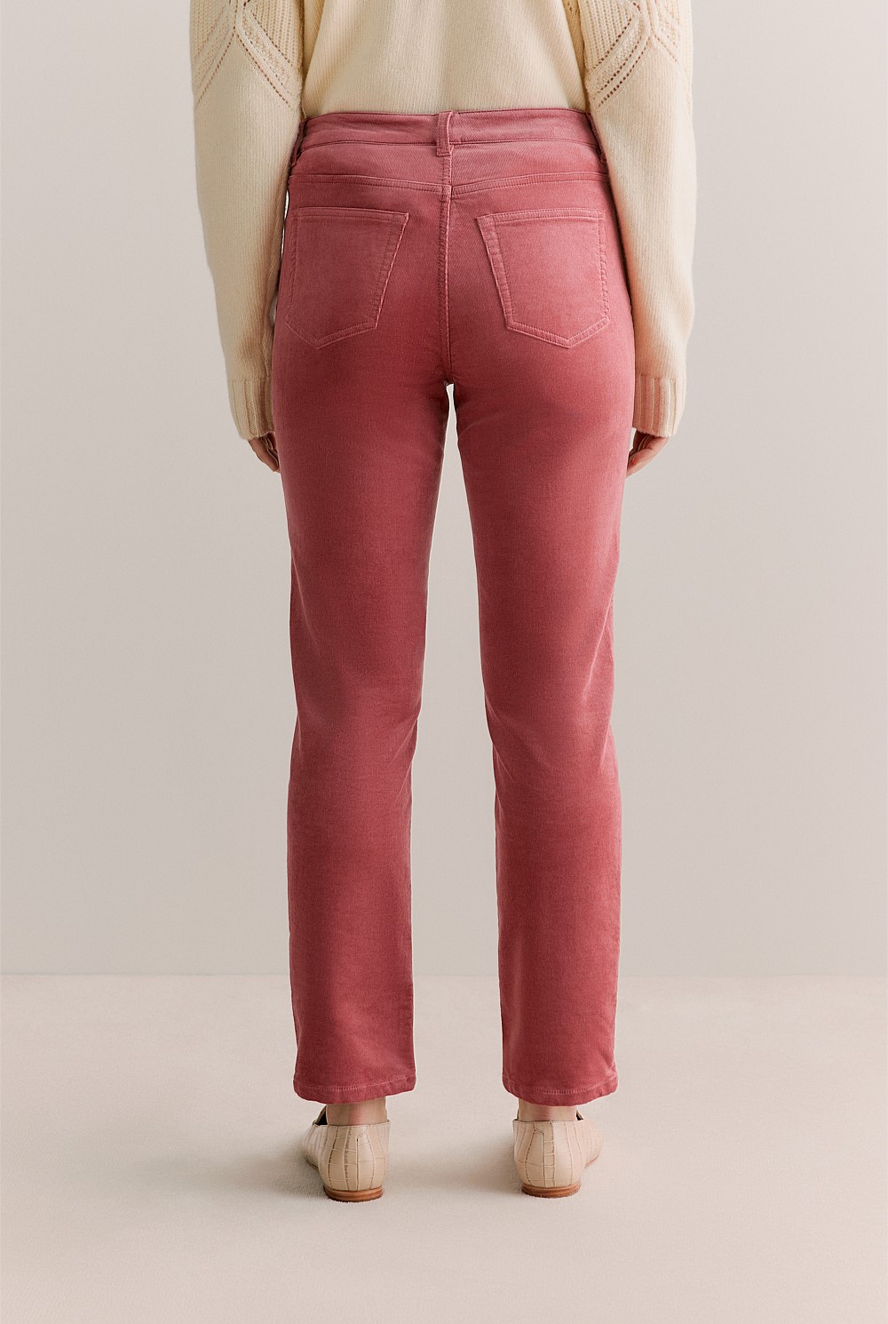 Mauve Pink Needlecord Five Pocket Boyfriend Pant - WOMEN Pants