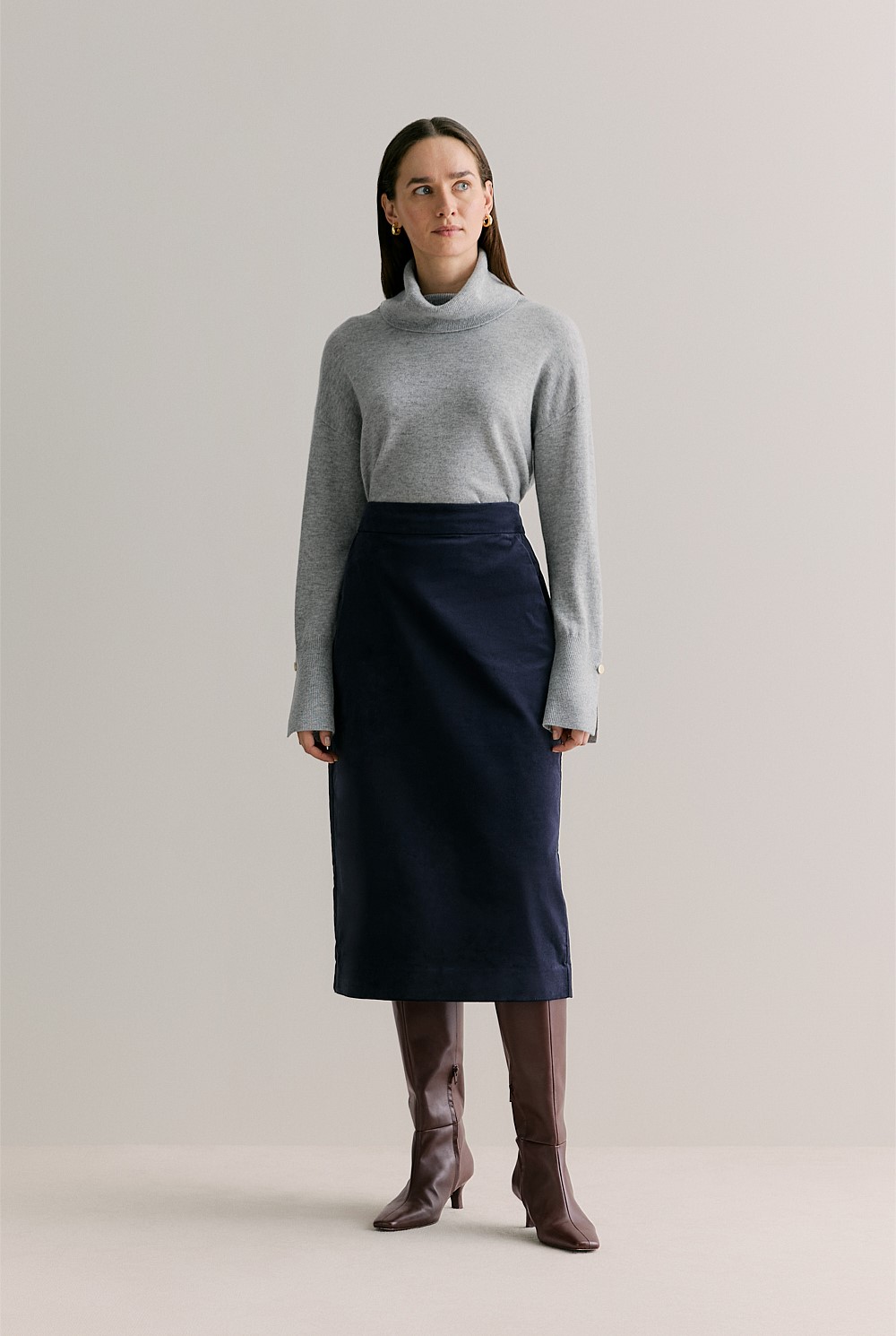 スカート UND RENEE VELOUR CUTWORK SKIRT Brand New】UND RENEE VELOUR CUTWORK SKIRT (Black)