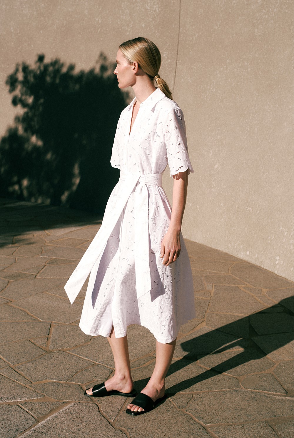 White Peony Cutwork Dress - WOMEN The Cotton Edit | Trenery White Peony Cutwork Dress - WOMEN The Cotton Edit | Trenery