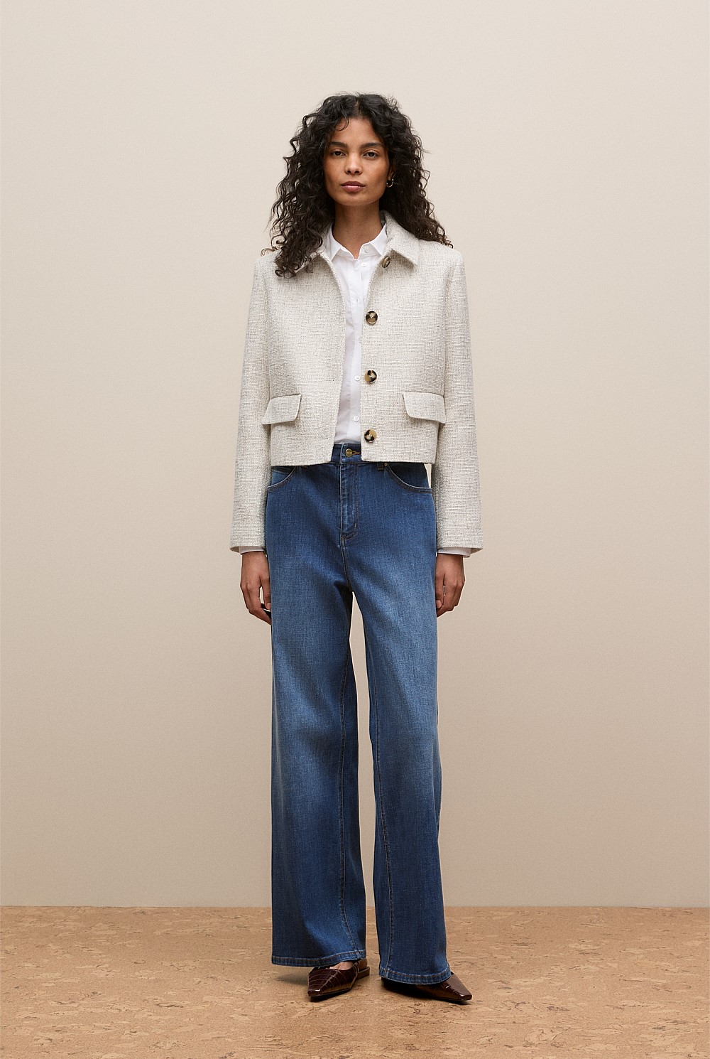 Birch Tweed Cropped Jacket - WOMEN Outerwear | Trenery